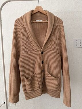 Sandro collared button down tan cardigan